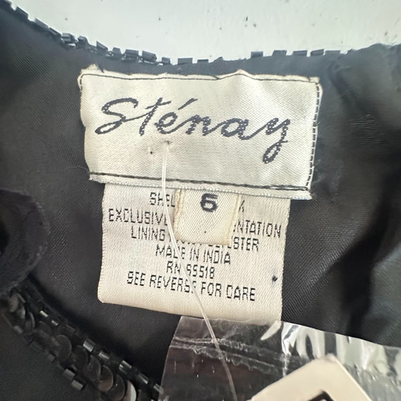 Vintage Stenay Silk Beaded Maxi Dress 6 Black Gown Cocktail Beaded Formal Party - Picture 10 of 16